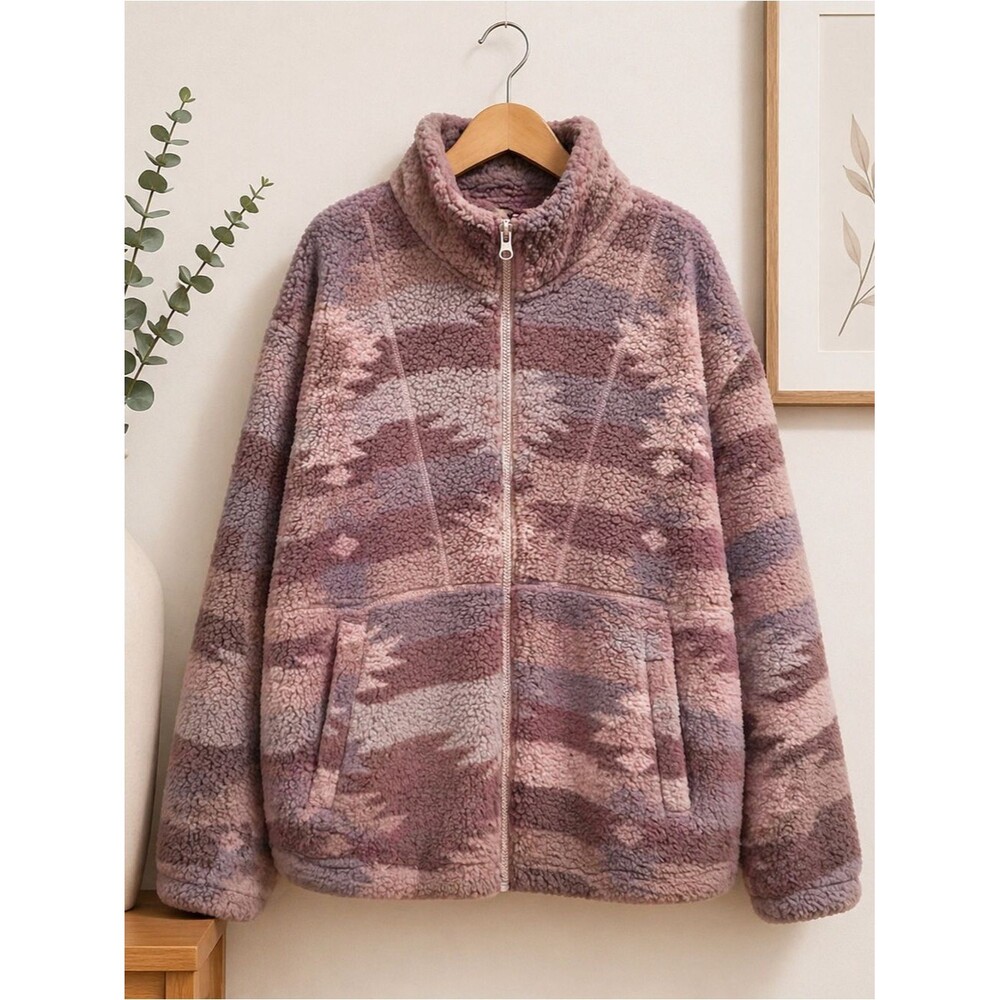 Koolaburra UGG Cozy Southwestern Half Zip Fleece Pullover Jacket Women's XL